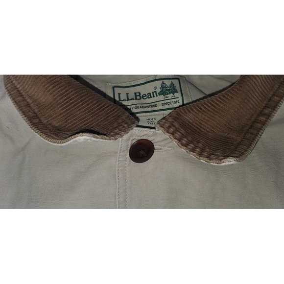 LL Bean Men's XXLT Barn Chore Field Jacket Coat Corduroy Collar Lined GE Logo - Picture 9 of 12